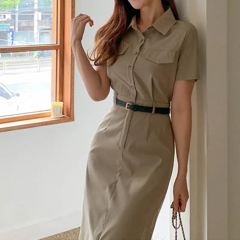 레트로 무드 끈 장식 원피스 (허리끈 포함) 상세 이미지 12