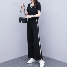 批发现货时尚休闲运动套<b class='q'>装</b>女夏季新款<b class='q'>气质</b>显瘦短袖阔腿<b class='q'>裤</b><b class='q'>两件套</b>潮#650