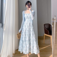 批发度假风绝美温柔风长裙森系高级感碎花<b class='q'>连衣裙</b>子女装夏季蛋糕裙