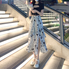 批发实拍小清新碎花雪纺半身裙2026春款设计感小众<b class='q'>长裙</b>子不规则鱼尾