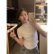 高品质抖音质量半高领修身短袖t恤女收腰褶皱洋气辣妹打底衫上衣轮播图3