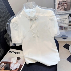 批发复古短袖<b class='q'>t</b><b class='q'>恤</b>女装夏季2026年新款中式国风盘扣爆款小衫上衣潮