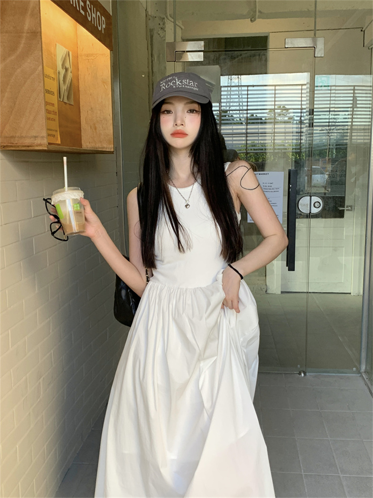 민소매 조끼 여성 드레스 여름 새로운 프랑스식 Chic 고유 한 그는 벤 바람 길다 치마