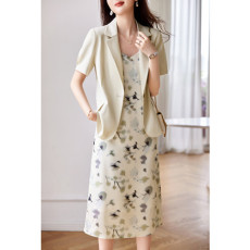 批发简约套装女2026年夏季新款时尚气质西装外套吊带裙两件套