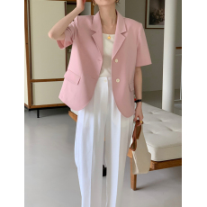 批发尺寸已更新 韩国chic 夏季小众单排扣西装上衣<b class='q'>外套</b>