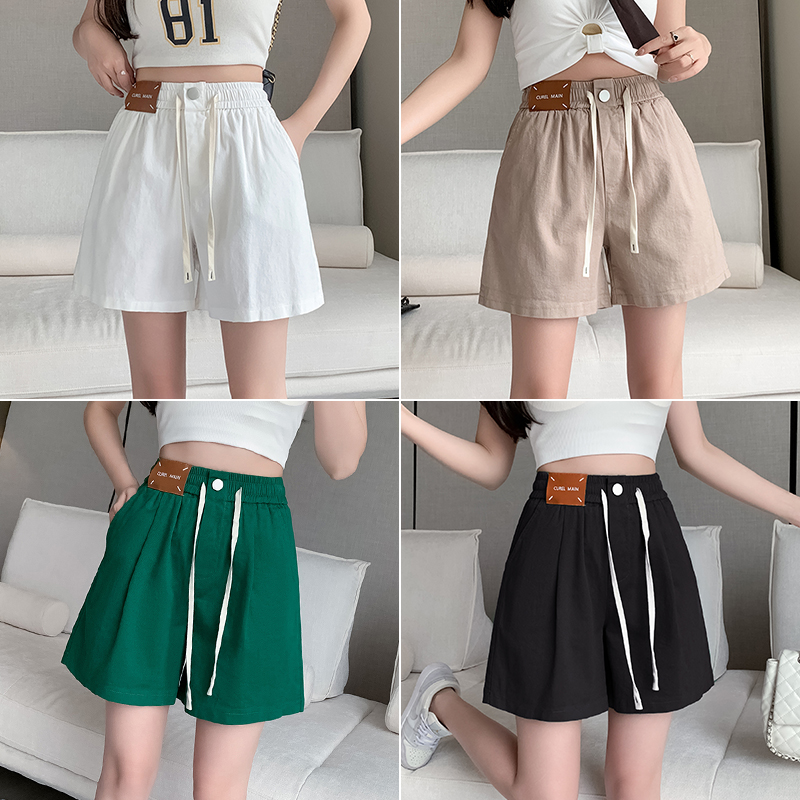 RY4065# 实拍水洗棉牛仔短裤女2026新款夏季百搭时尚高腰纯色宽松型...