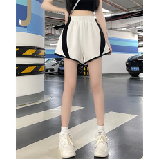 批发实价-实拍 夏季新款拼接撞色宽松休闲显瘦阔腿百搭短<b class='q'>裤</b>女