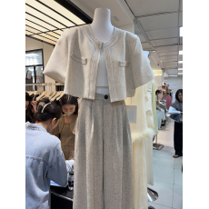 批发十三行<b class='q'>夏</b>装新款小香风短款小个子短袖外套上衣