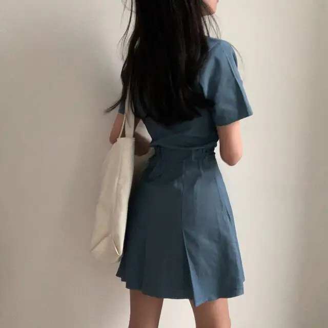 여성용 캐주얼 슬림핏 원피스 상세 이미지 5