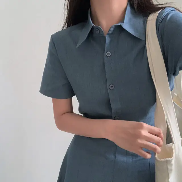 여성용 캐주얼 슬림핏 원피스 상세 이미지 8