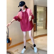 批发欧货韩版撞色连帽防晒衣外套女2025春<b class='q'>夏</b>新款设计感拉链棒球服上衣