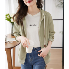 批发实拍日常休闲连帽<b class='q'>卫衣</b>新款时尚百搭简约舒适宽松外套女