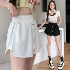 批发实拍 春季新款运动<b class='q'>裤</b>百搭松紧腰阔腿<b class='q'>裤</b><b class='q'>高腰</b>薄款热<b class='q'>裤</b>宽松女短<b class='q'>裤</b>