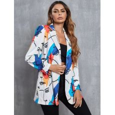 批发2023速卖通欧美新款时尚潮流印花女士休闲小西服外套