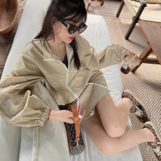 批发2026<b class='q'>韩国</b>外贸夏季休闲防晒薄款套装宽松长袖立领外套抽绳短裙女