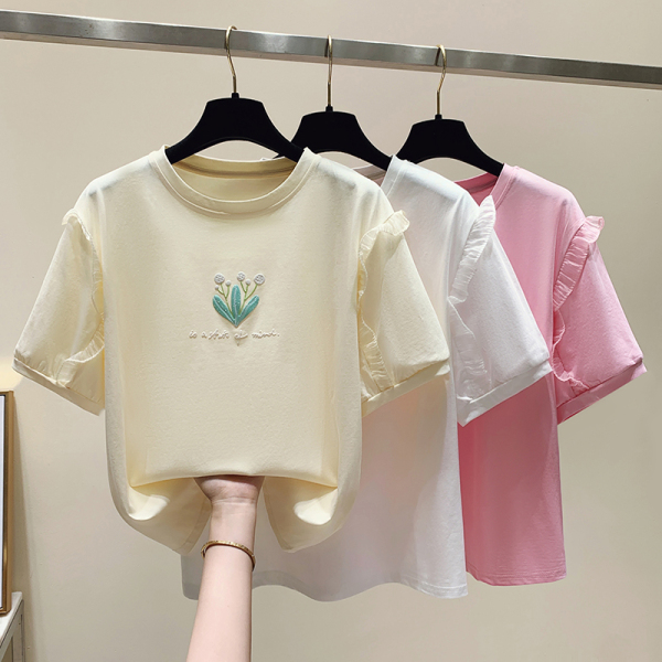 RM12038#夏季新款印花T恤简约韩版宽松休闲泡泡短袖