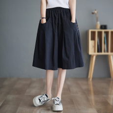 批发实拍高腰显瘦宽松阔腿五分裤子<b class='q'>女</b>士夏季薄款<b class='q'>短裤</b>休闲直筒百搭中裤