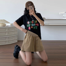 批发孕妇短<b class='q'>裤</b>女夏季外穿薄款2026新款五分A字阔腿中<b class='q'>裤</b>宽松运动<b class='q'>裤</b>子夏