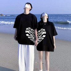 批发【250克双纱-220克精梳】精梳棉情侣装夏装潮流高级感大码短袖t恤