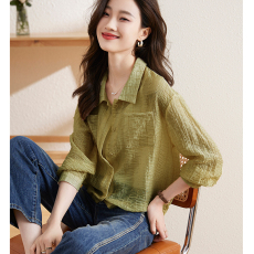 批发实拍轻薄舒适上衣2023夏季新款百搭韩版休闲简约防晒<b class='q'>短外套</b>女