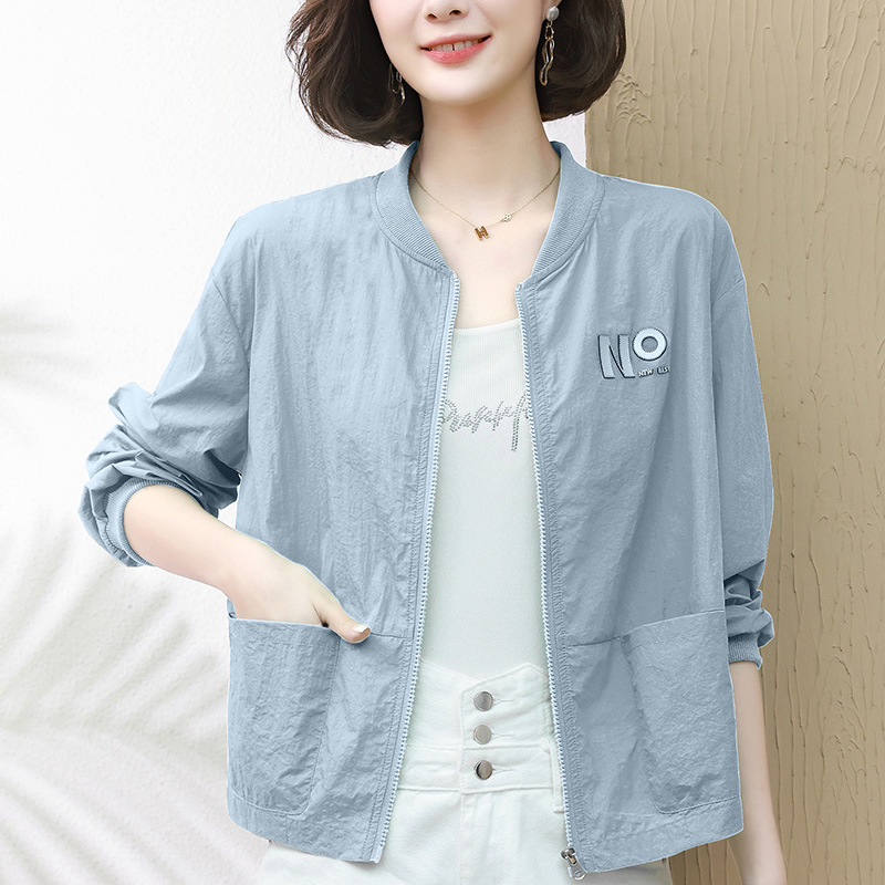 RY87# 春夏款防晒衣女高贵洋气时尚宽松妈妈大码连帽薄款长袖外套女外穿