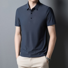 批发实拍夏季冰丝polo衫男短袖翻领t恤薄款冰感<b class='q'>商务</b><b class='q'>休闲</b>宽松大码抗皱
