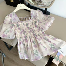 批发【广州原版】夏季修身<b class='q'>雪纺上衣</b>百搭<b class='q'>清凉</b>衣服