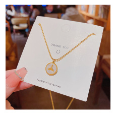 批发轻奢小众贝母鱼尾钛钢项链女百搭气质高级感锁骨链