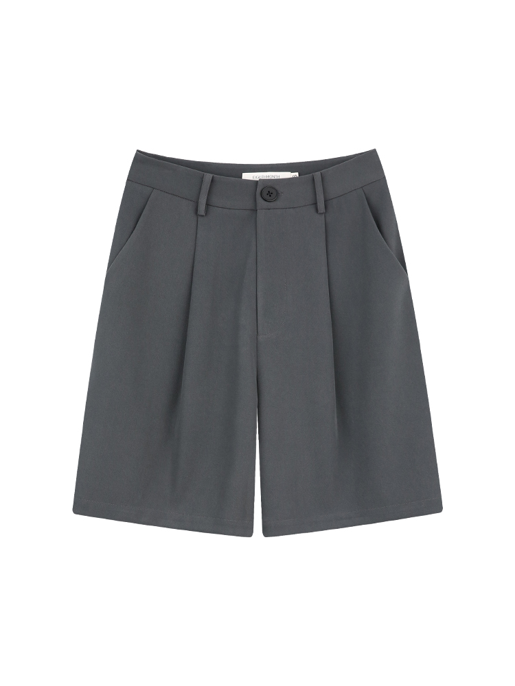 EIGHTHMONTH gray suit shorts women's summer new pants wide-leg pants high-waisted five-quarter pants