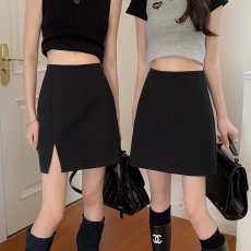 批发2023新款西装面料搭配<b class='q'>丝袜</b>短裙子女半身裙休闲A字裙夏季