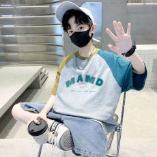 批发男童纯棉短袖t恤2026夏装新款儿童男孩中大童纯棉夏季上衣夏款潮t