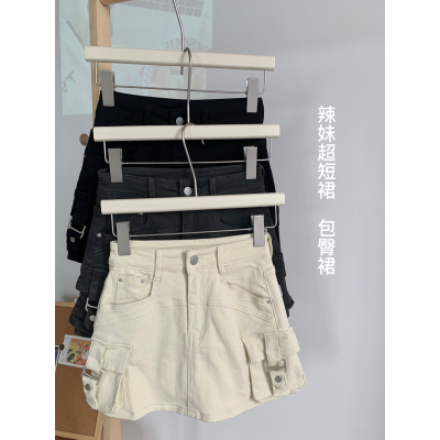 V-PM甜酷辣妹工装中腰牛仔短裙女夏季新款爆款半身裙洋气A字裙潮
