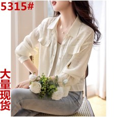 批发轻薄外套女夏季新款时尚百搭气质简约纯色印花上衣