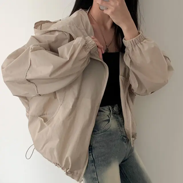 여성용 루즈한 캐주얼 자켓 상세 이미지 35