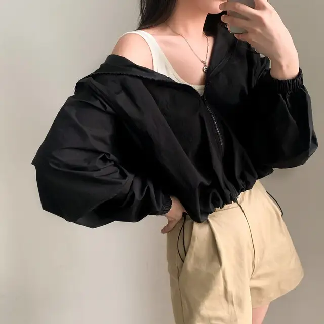 여성용 루즈한 캐주얼 자켓 상세 이미지 46