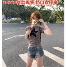 批发复古高街vibe牛仔短裤女夏季薄款辣妹高腰紧身显瘦做旧A字热裤潮