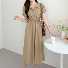 批发尺寸已更新 <b class='q'>韩国</b>chic 通勤气质系带收腰显瘦<b class='q'>连衣裙</b>
