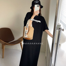 批发仿棉牛奶丝夏季新款<b class='q'>孕妇</b><b class='q'>裙</b>T恤裙中长款宽松大码<b class='q'>连衣裙</b>跨境优选