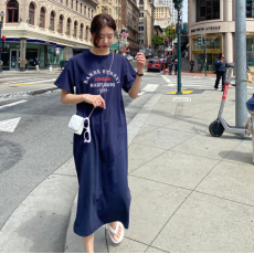 批发仿棉牛奶丝韩版<b class='q'>修身</b>潮妈显瘦短袖夏季新款孕妇<b class='q'>连衣裙</b>跨境跑量优选