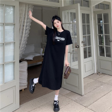 批发夏季新款时尚设计感印花宽松显瘦遮肚懒人睡裙<b class='q'>连衣裙</b>跨境跑量优选