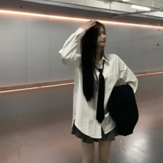 批发（酷丝绵+有口袋款）JK制服衬衣春夏秋冬白色长袖学生衬衫上衣女