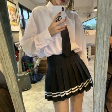 批发<b class='q'>条纹</b>+安全裤+拉链+纽扣百褶裙JK制服裙子半身裙春夏季<b class='q'>短裙</b>秋冬季