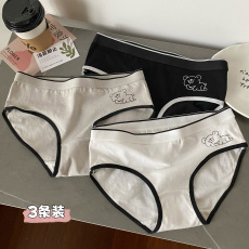 批发实拍实价性感<b class='q'>可爱</b>卡通<b class='q'>内裤</b>女夏季少女纯棉裆薄款中腰打底裤3条装