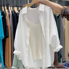 批发夏装新款大码女装外搭<b class='q'>衬衫</b><b class='q'>男</b>友风高级感小衫韩版防晒衣防晒衫