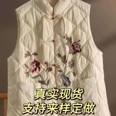 批发<b class='q'>清仓</b>捡漏~专柜撤回外贸剪标女装流苏盘扣立领85鹅绒<b class='q'>羽绒服</b>马甲女