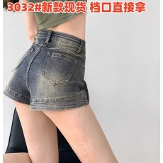 批发欲辣狙sha做旧复古铁锈色牛仔短裤女夏街头美式辣妹薄款修身热裤