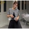韩国chic 小香风复古格子圆领短袖短外套女轮播图4