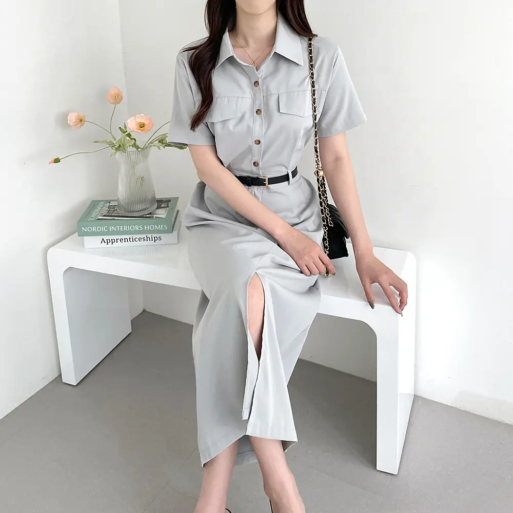 레트로 무드 끈 장식 원피스(허리끈 포함) 상세 이미지 8