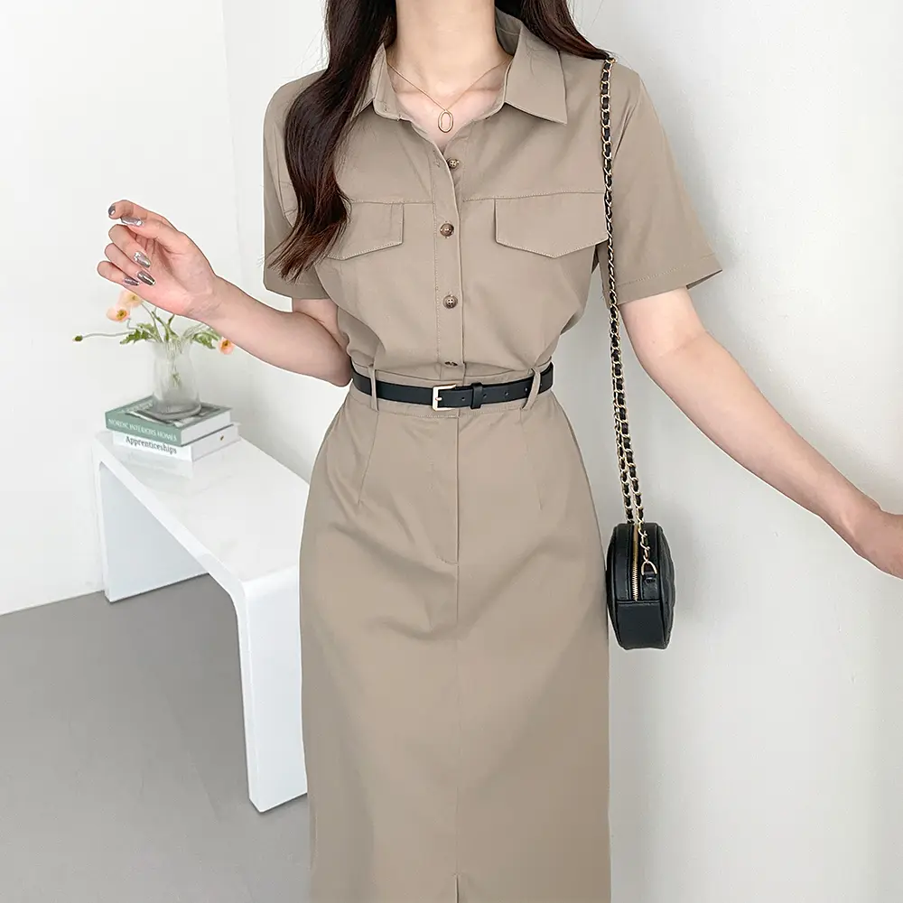 레트로 무드 끈 장식 원피스(허리끈 포함) 상세 이미지 16