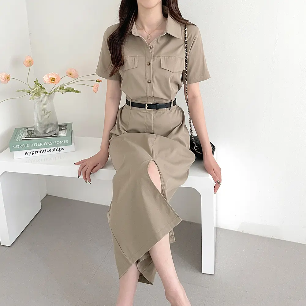 레트로 무드 끈 장식 원피스(허리끈 포함) 상세 이미지 25